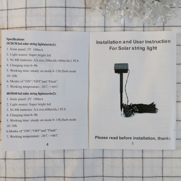 Solar powered Christmas/Party string Lights - Picture 4 of 6